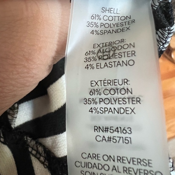 𝅺KARL Lagerfeld Paris Black and White Stipe V Neck A-Line Dress NWOT - Picture 7 of 9